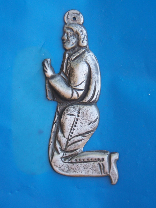 Large Praying Man Tin/Silver Milagro Ex Voto