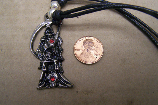 Santa Muerte Metal Charm Necklace #2