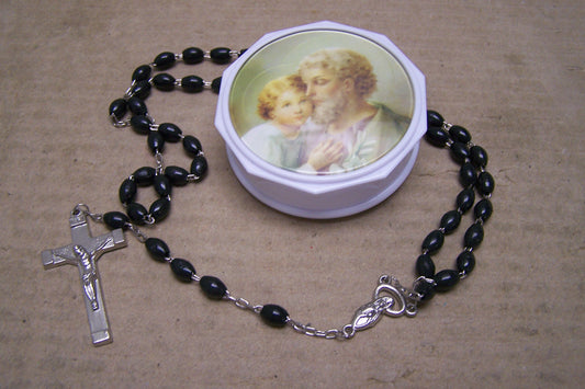 St. Joseph Rosary with Plastic Beads and Presentation Case