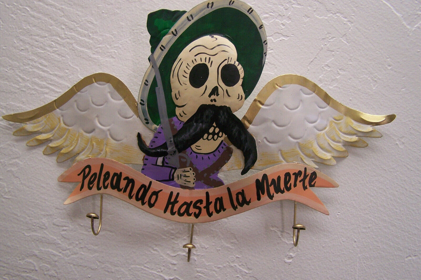 Painted Day of the Dead Emiliano Zapata Skeleton Key Rack - Mexico