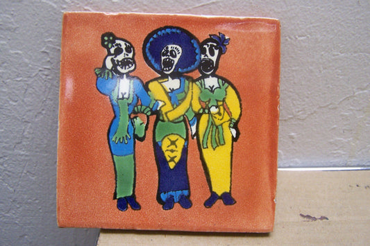 Day of the Dead Mexican Tile - Skeleton Female Trio, Singers