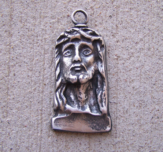 Face of Jesus Tin/Silver Milagro Ex Voto