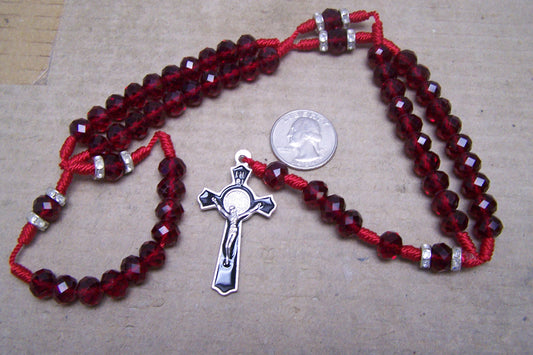 Handmade Ruby-Colored Rosary