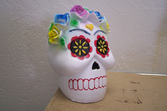 Day of the Dead Resin Catrina Head Sculpture, Type II - Ofrenda Piece