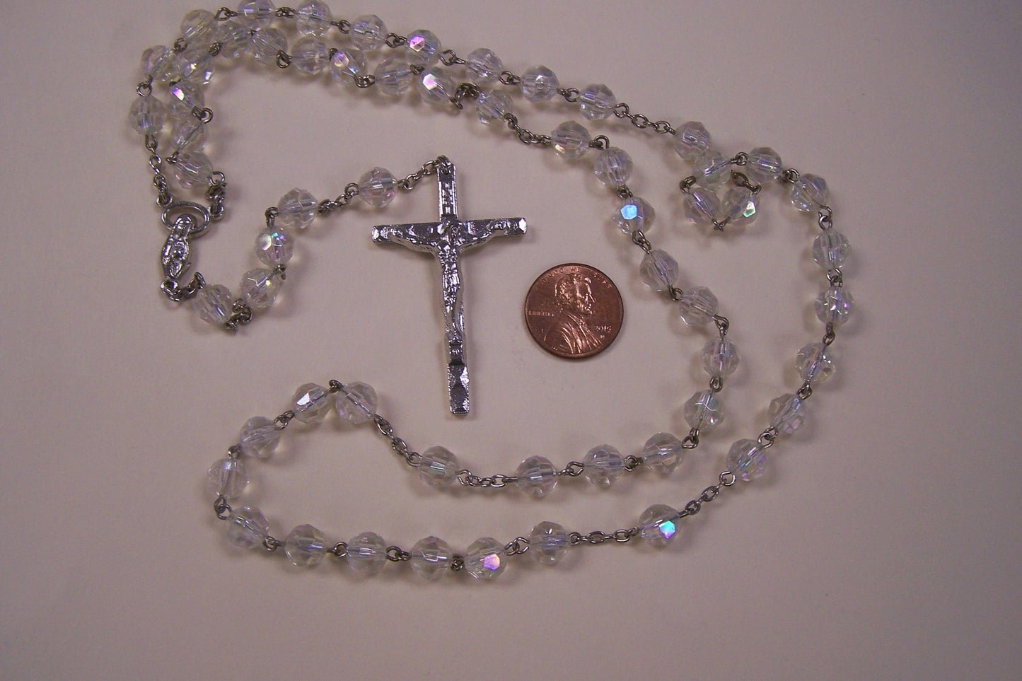 Rosary - Crystal-Looking Plastic Beads, Type I - Nice!