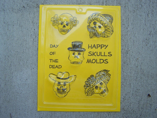 Happy Skulls Sugar Skull Molds/Candy Molds - Day of the Dead