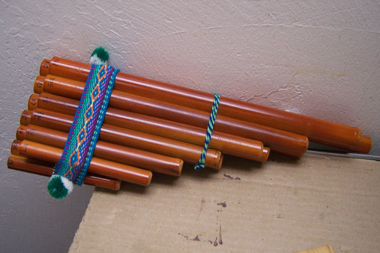 Large 13-Pipe Lightweight Wood Pan Flute Zampoña Andean/Peruvian Siku - Peru