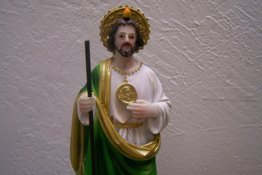 San Judas Saint Jude with Money 8" Resin Altarpiece Statue - Attract Wealth!