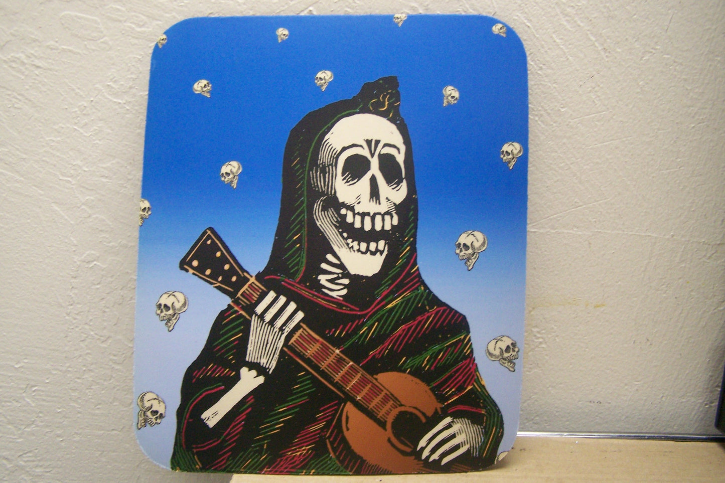 Mousepad - Day of the Dead Skeleton Balladeer Guitar Player