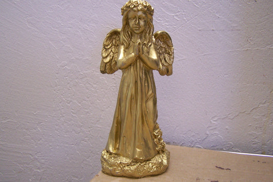 Shiny Golden Resin Praying Angel