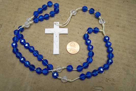 Handmade Light Blue Plastic Rosary