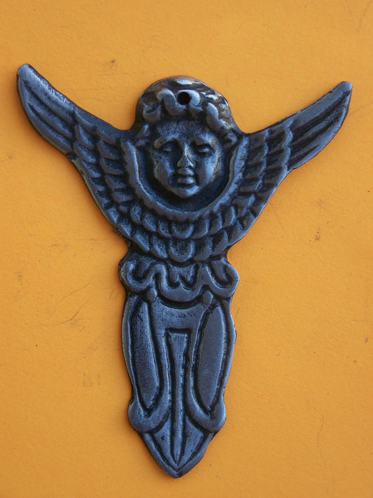 Tin/Silver Angel with Shield Milagro Ex Voto