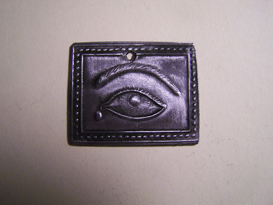 Tin/Silver Depression/Sadness Eye with Tear Milagro Ex Voto